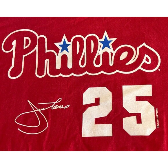 Philadelphia Phillies Hall Of Famer Jim Thome Vintage Men's Large Red T-Shirt - Picture 4 of 8